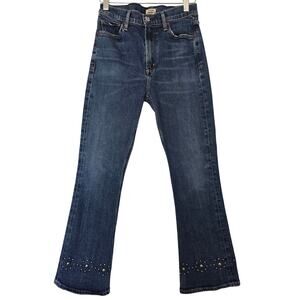 Citizen of Humanity Demy Studded Cropped Flare Jeans Size 24 Premium Vintage